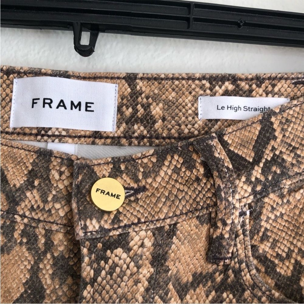FRAME Le High Crop Coated Python High Rise Skinny Jeans Pants  Size 24 NEW - Picture 4 of 8